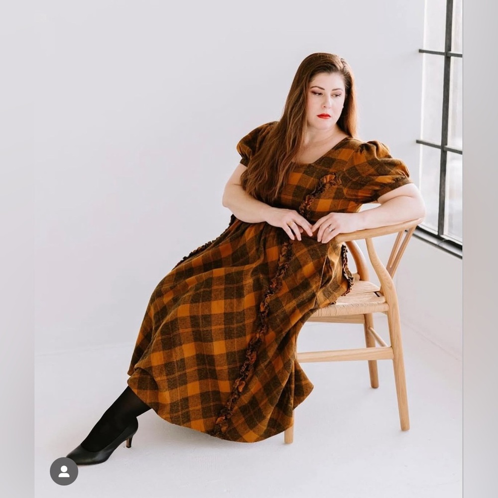 NEW NWT Ivy City Co Kimball Midi Dress in Plaid Flannel - Picture 4 of 16